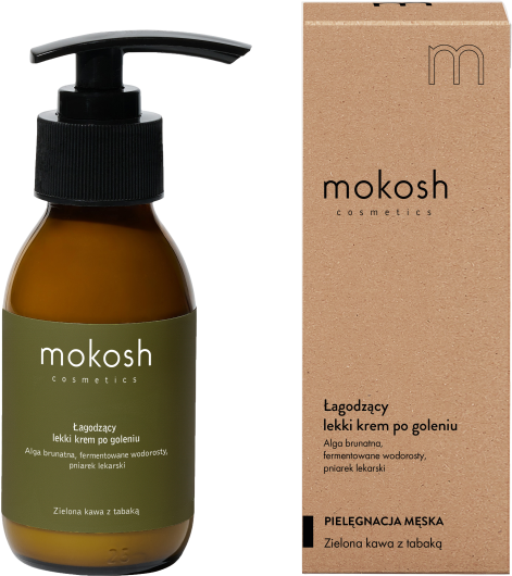 5902729030458 Łagodzący lekki krem po goleniu Zielona kawa z tabaką 90ml butelka + kartonik  PNG