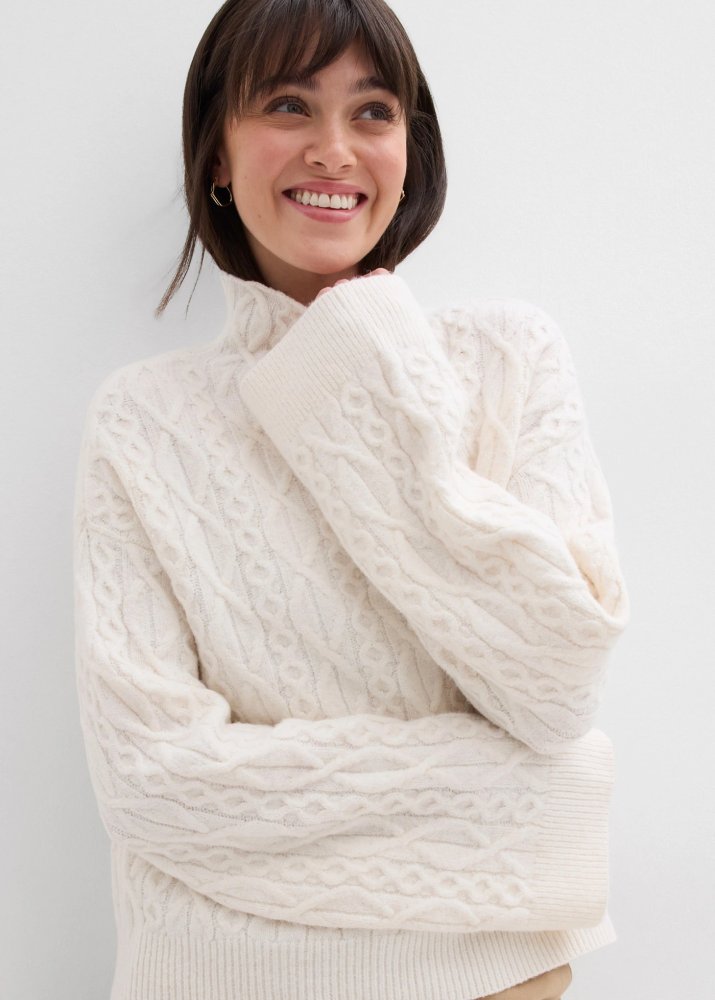 129,99 bonprox sweter-ze-wzorem-w-warkocze